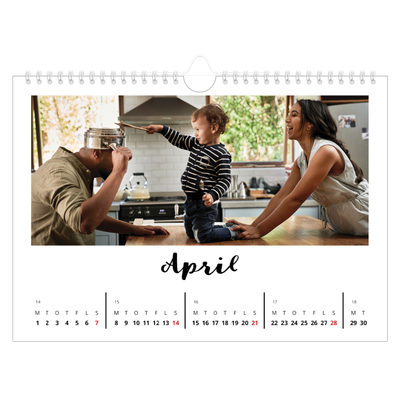 Fotokalender A4 — Håndskrevet [April]
