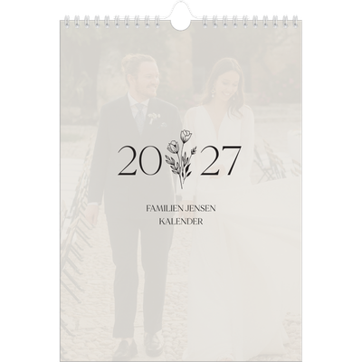 Fotokalender A4 (20 x 30 cm) — Initialer i blomst [kalender forside]