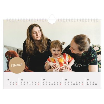 Fotokalender A4 — Fotoklistermærke [Februar]