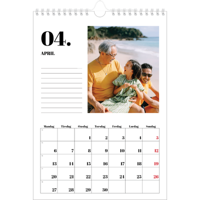 Fotokalender A4 (20 x 30 cm) — Serif og øjeblikke [April]