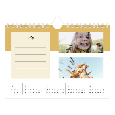A5 Foto Kalender — Kalender med "To do"-liste [kalender forside]