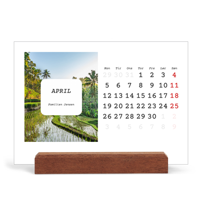 Staffeli kalender - liggende  — Den fulle historie [April]