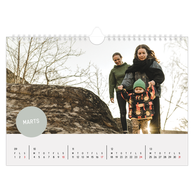 Fotokalender A4 — Fotoklistermærke [Marts]