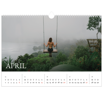 A3 Foto Kalender — Simpel serif [April]