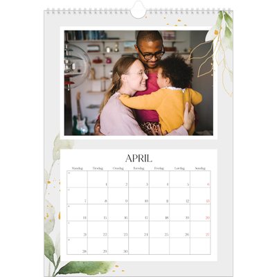 Årskalender A3 — Naturlig akvarel [April]