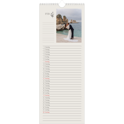 Køkkenkalender  — Initialer i blomst [Februar]