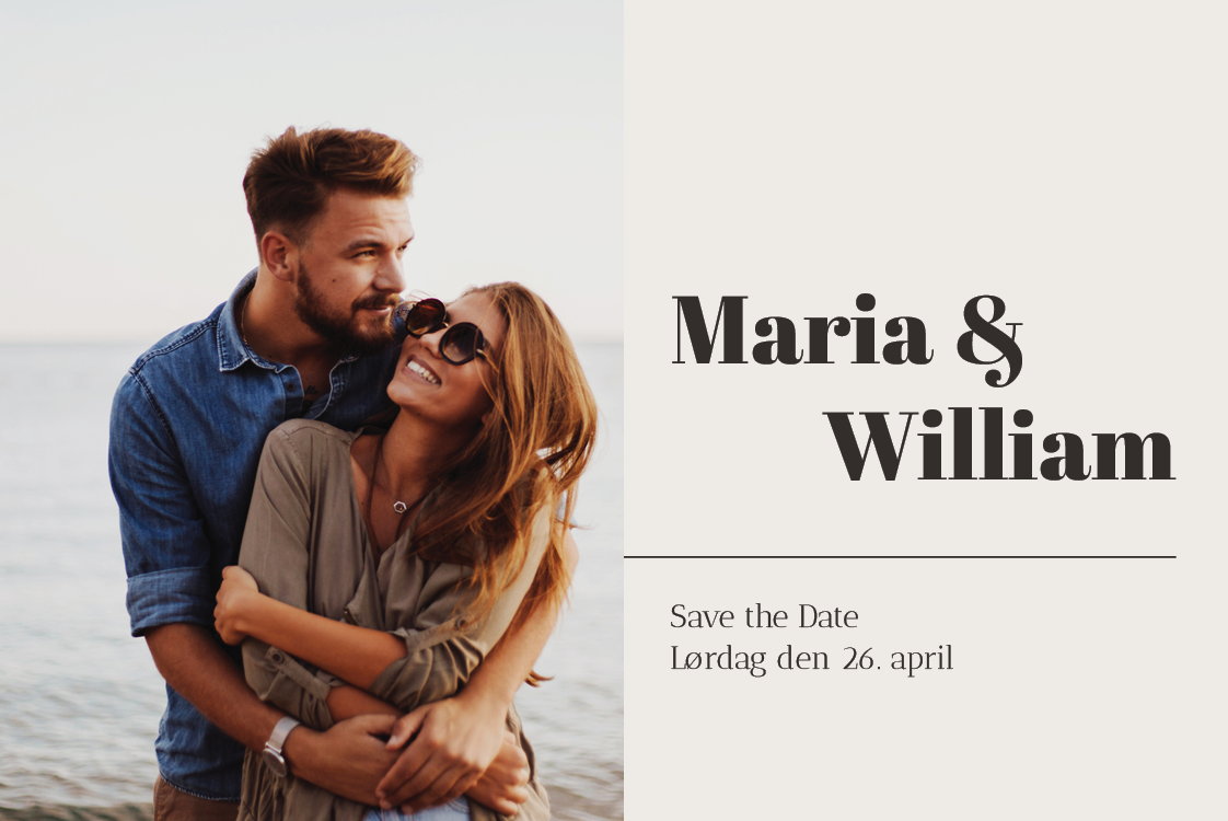 Save the date — Lodret navneskilt