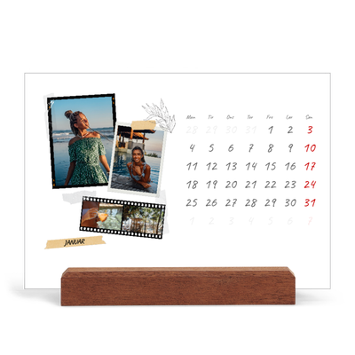 Staffeli kalender - liggende  — Scrapbook stil [Januar]