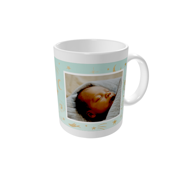 Krus med billede — Måne og stjerner