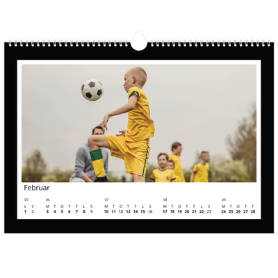 A3 Foto Kalender — Sort baggrund [Februar]