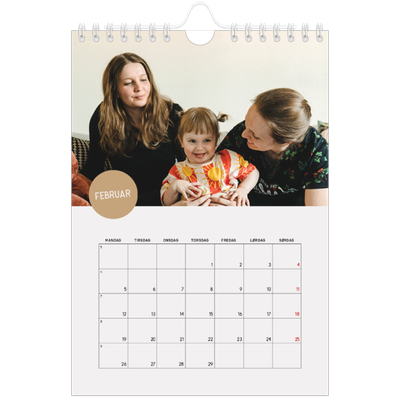 A5 Foto Kalender — Fotoklistermærke [Februar]