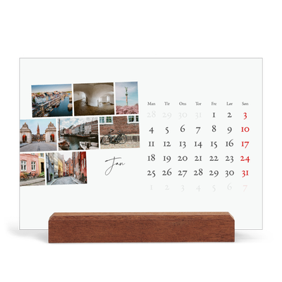 Staffeli kalender - liggende  — Byferie (hvid) [Januar]