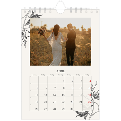 A5 Foto Kalender — Blek & blomst [April]