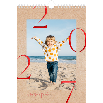 Fotokalender A4 (20 x 30 cm) — Røde elementer [kalender forside]