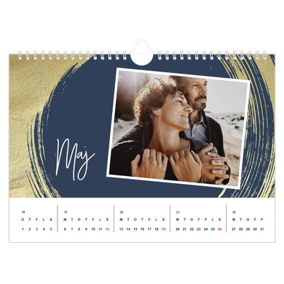 Fotokalender A4 — Gylne penselstrøk [kalender forside]