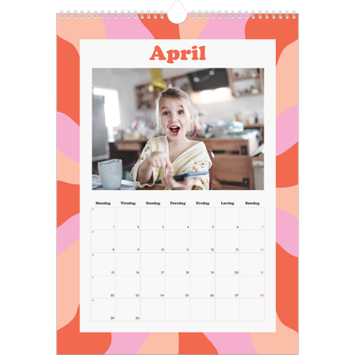 Årskalender A3 — Farveglad mønster [April]