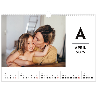 A3 Foto Kalender — Bogstav i fokus [April]