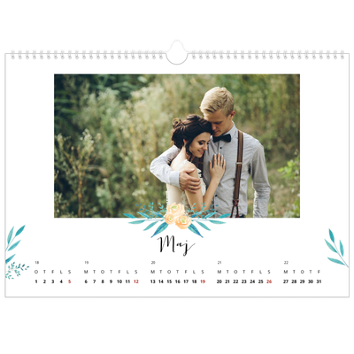 A3 Foto Kalender — Blomsterillustrationer [kalender forside]