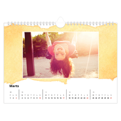 Fotokalender A4 — Akvarel baggrunde [Marts]