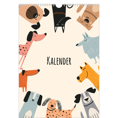 Årskalender A3 — Hundepoter og kruseduller [kalender forside]
