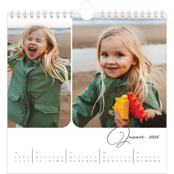 Kvadratisk Fotokalender — Øjebliksbilleder og skrift