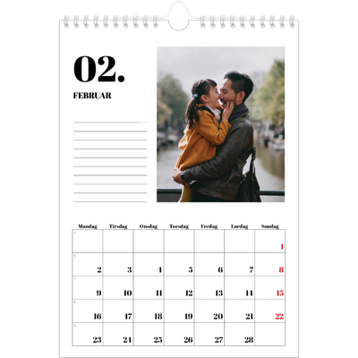 Fotokalender A4 (20 x 30 cm) — Serif og øjeblikke [Februar]
