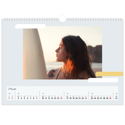 A3 Foto Kalender — Pastellfarver [Marts]