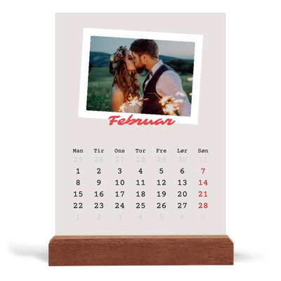 Staffeli kalender - stående  — Signeret tryk [Februar]