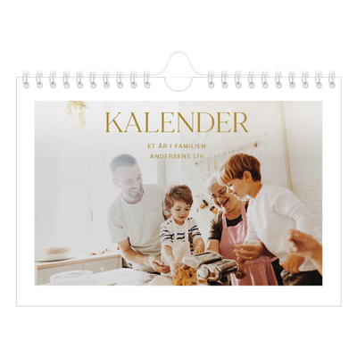 A5 Foto Kalender — Guld stor skrift [kalender forside]