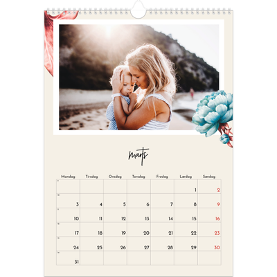 Årskalender A3 — Malte blomster [Marts]