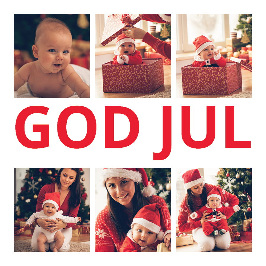 Kort — God Jul i rødt