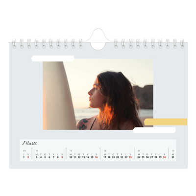 A5 Foto Kalender — Pastellfarver [Marts]