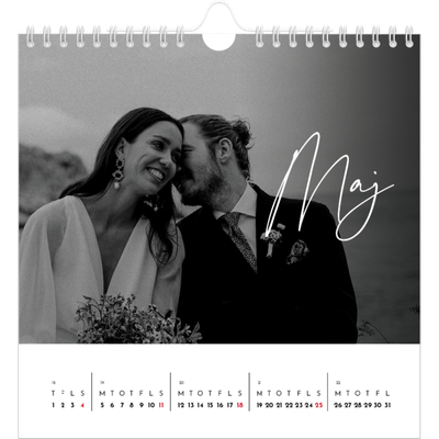 Årskalender kvadratisk — Elegant skrift [kalender forside]