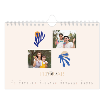 A5 Foto Kalender — Minimalistisk koral [Februar]