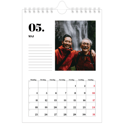 A5 Foto Kalender — Serif og øjeblikke [kalender forside]