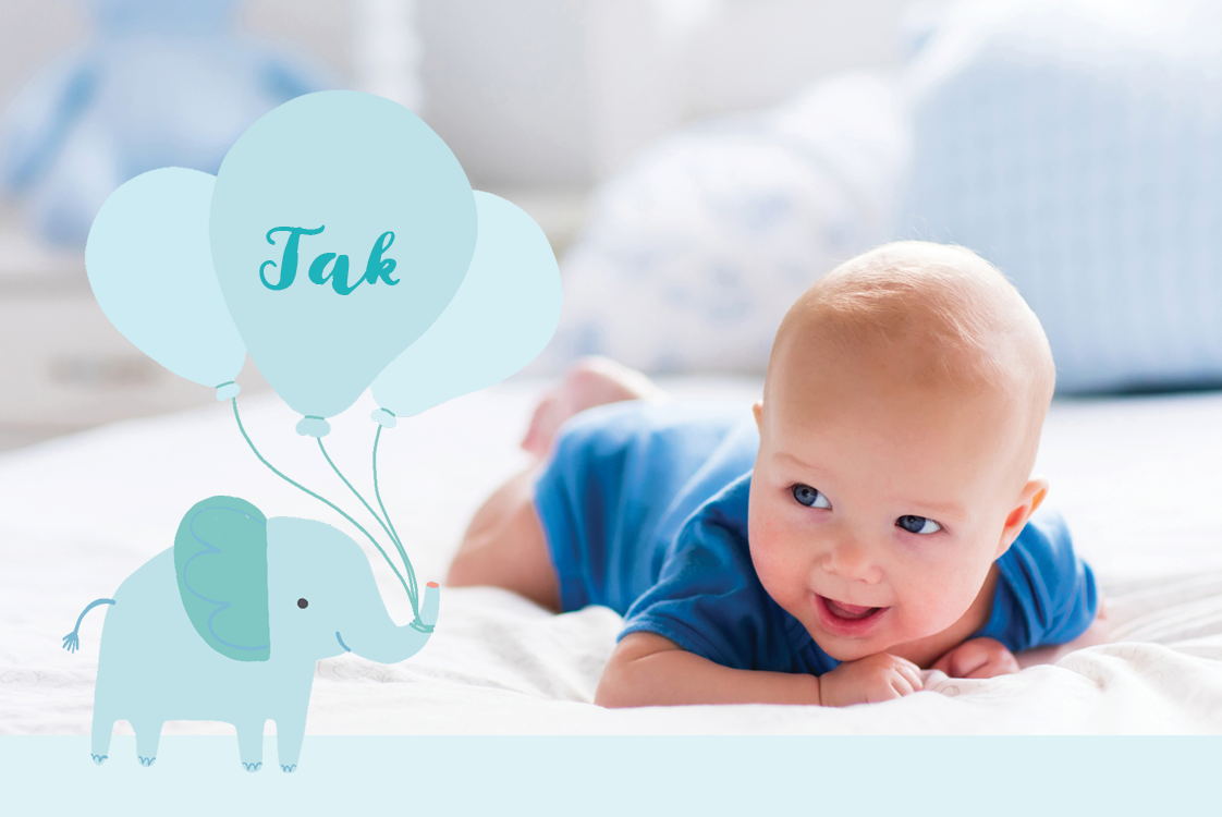 Takkekort — Blå elefant