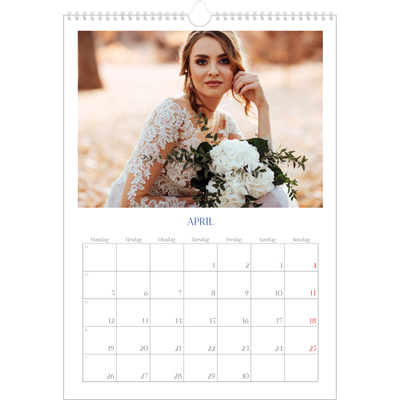 Årskalender A3 — Klassisk kobolt [April]