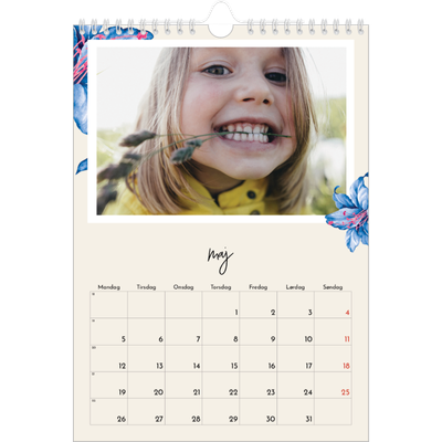 Fotokalender A4 (20 x 30 cm) — Malte blomster [kalender forside]