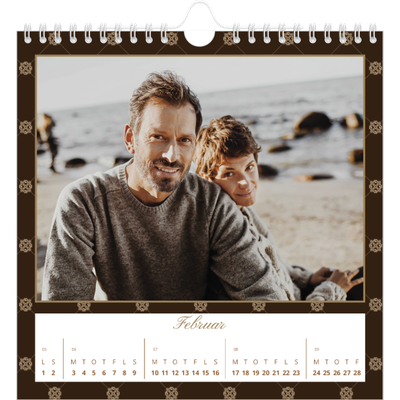 Årskalender kvadratisk — Vintage monokrom [Februar]