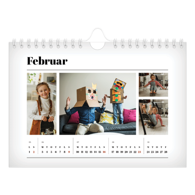 A5 Foto Kalender — Avisstil [Februar]