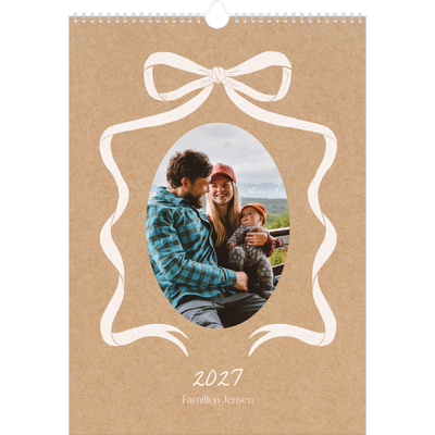 Årskalender A3 — Ramme med sløjfe [kalender forside]