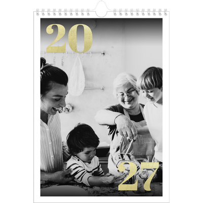 Fotokalender A4 (20 x 30 cm) — Store tal i glitter [kalender forside]
