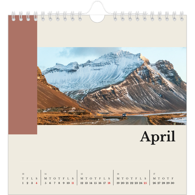 Årskalender kvadratisk — Verdens seværdigheder [April]