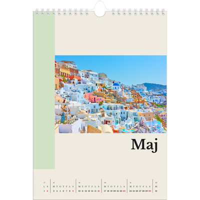 Fotokalender A4 (20 x 30 cm) — Verdens seværdigheder [Maj]