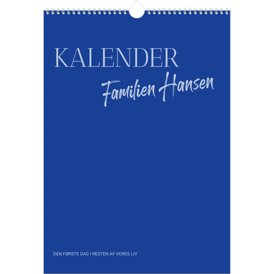 Årskalender A3 — Klassisk kobolt [kalender forside]