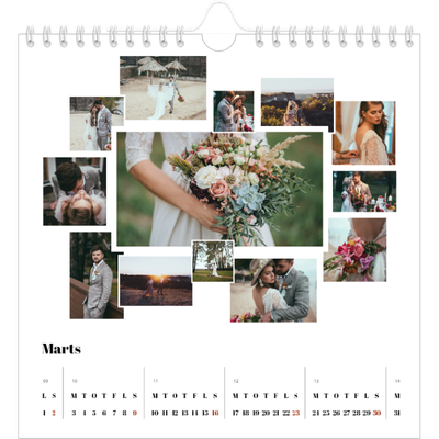 Årskalender kvadratisk — Collage shapes [Marts]