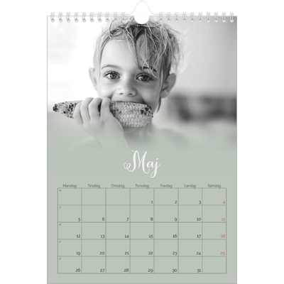 Fotokalender A4 (20 x 30 cm) — Grønn gradering [kalender forside]
