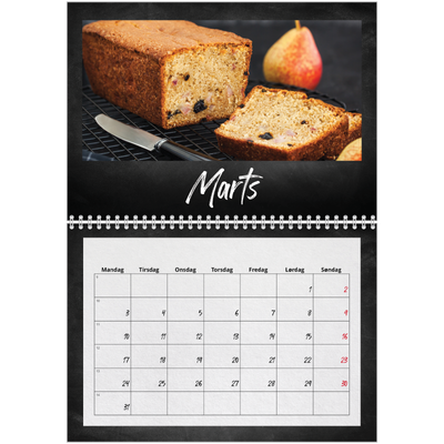 Fotokalender A4 dobbelt (30 x 40 cm) — Tavlestil [Marts]