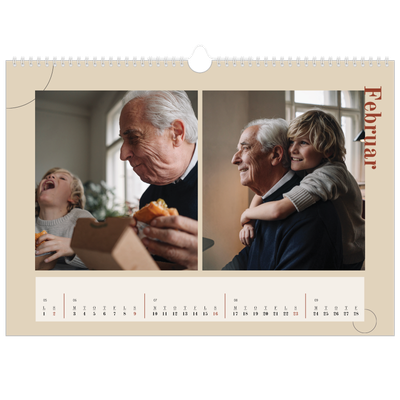 A3 Foto Kalender — Asymmetrisk tekst [Februar]