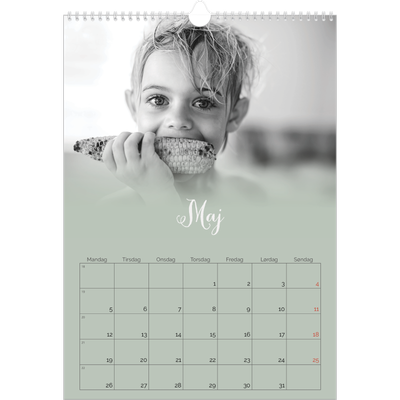 Årskalender A3 — Grønn gradering [kalender forside]